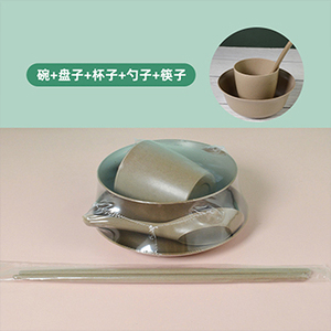 一次性稻殼餐具  套裝二